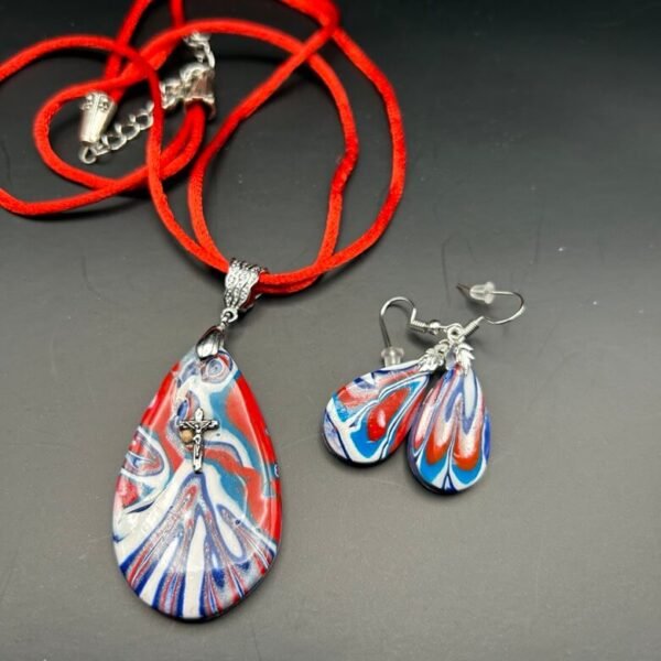 RWB SPLASH Pendant and Earrings