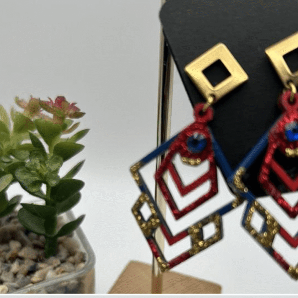 Patriotic Wood Earrings